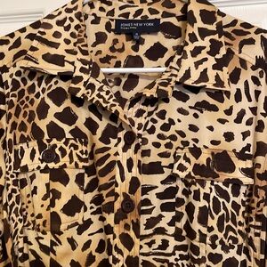 Jones New York Belted  Safari Print Shirtdress